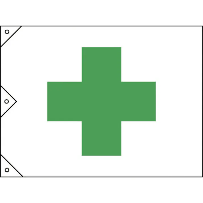 【CAINZ-DASH】日本緑十字社 安全旗(緑十字) 1300×1950mm 布製 250020【別送品】