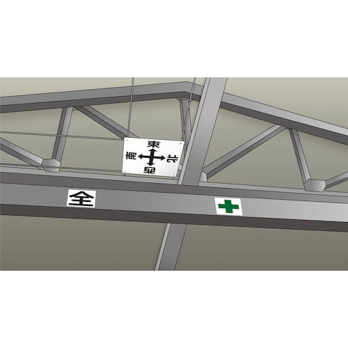 CAINZ-DASH】日本緑十字社 クレーン関係標識 東西南北 クレーンA