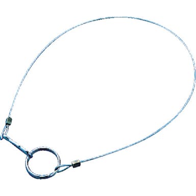 【CAINZ-DASH】日本緑十字社 ワイヤロープ（フック＋リング付）　鎖Ｆ－３００　０．８Φ×３００　１０本組　ＳＵＳ製 308042【別送品】
