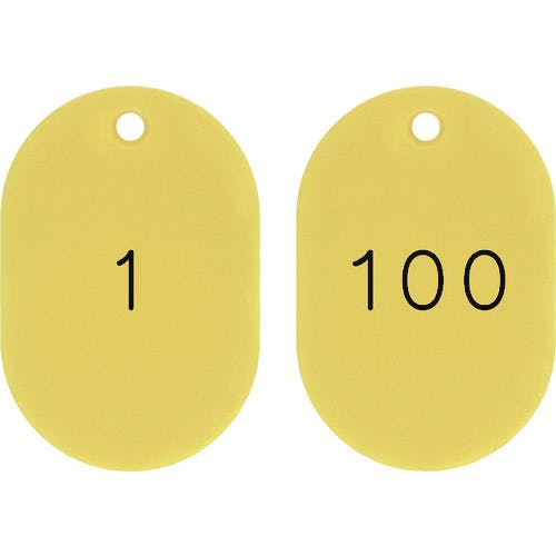 日本緑十字社 小判型番号札 1~100/連番号入 黄 小判札453-Y(1~100) 45×30mm 100枚組 200131 安全標識 日本緑十字社 小判型番号札 1~100/連番号入 黄 小判札453-Y(1~100) 45×30mm 100枚組 200131 安全標識