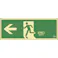 【CAINZ-DASH】日本緑十字社 中輝度蓄光避難誘導標識 ←非常口 120×360mm 塩ビ 消防認定品 068803【別送品】