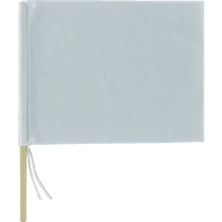 【CAINZ-DASH】日本緑十字社 手旗 白 300(450)×420mm 綿+木製棒 245001【別送品】