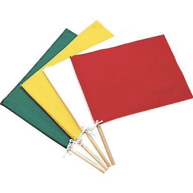 【CAINZ-DASH】日本緑十字社 手旗　赤　３００（４５０）×４２０ｍｍ　綿＋木製棒 245004【別送品】
