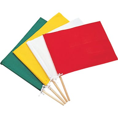 【CAINZ-DASH】日本緑十字社 手旗　黄　３００（４５０）×４２０ｍｍ　綿＋木製棒 245003【別送品】