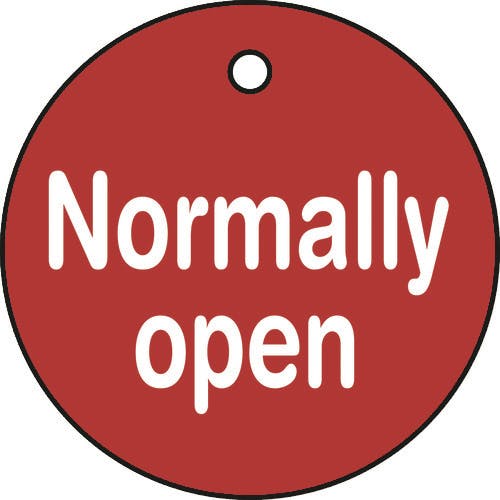 日本緑十字社 バルブ開閉札 Normally open(赤) 50mmΦ 両面表示 PET 151120 バルブ表示板 日本緑十字社 バルブ開閉札 Normally open(赤) 50mmΦ 両面表示 PET 151120 バルブ表示板