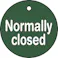 【CAINZ-DASH】日本緑十字社 バルブ開閉札 Normally closed(緑) 50mmΦ 両面表示 PET 151130【別送品】