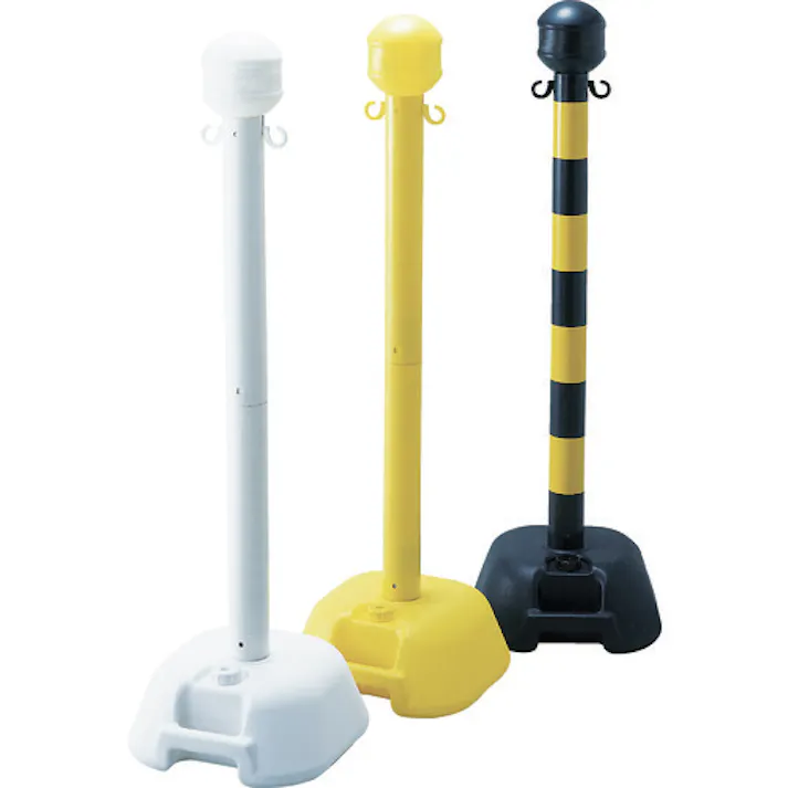 【CAINZ-DASH】日本緑十字社 チェーンスタンド(ボーダースタンド) 白 BD-W 1122×330mm 142001【別送品】