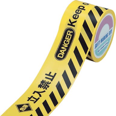 【CAINZ-DASH】日本緑十字社 バリケードテープα（標識テープ）　危険立入禁止　ＢＴ－８０Ａ　８０幅×５０ｍ　非粘着 147008【別送品】