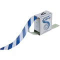 【CAINZ-DASH】日本緑十字社 ガードテープ（ラインテープ）　白／青（トラ柄）　ＧＴ－１０１ＷＢＬ　１００ｍｍ幅×１００ｍ 148145【別送品】