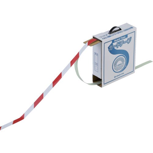 CAINZ-DASH】日本緑十字社 ガードテープ（ラインテープ） 白／赤（トラ