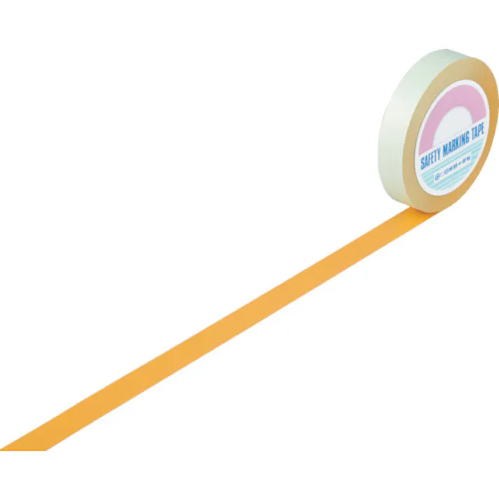 【CAINZ-DASH】日本緑十字社 ガードテープ(ラインテープ) オレンジ GT-251YR 25mm幅×100m 屋内用 148015【別送品】