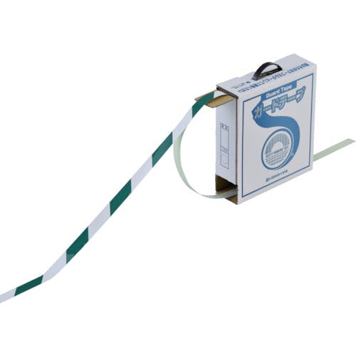 CAINZ-DASH】日本緑十字社 ガードテープ（ラインテープ） 白／緑（トラ