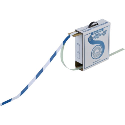 CAINZ-DASH】日本緑十字社 ガードテープ（ラインテープ） 白／青（トラ