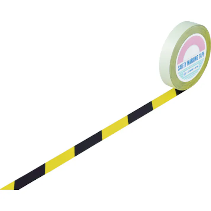 【CAINZ-DASH】日本緑十字社 ガードテープ(ラインテープ) 黄/黒(トラ柄) GT-252TR 25mm幅×20m 148042【別送品】