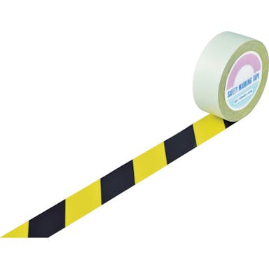 【CAINZ-DASH】日本緑十字社 ガードテープ（ラインテープ）　黄／黒　ＧＴ－５０１ＴＲ　５０ｍｍ幅×１００ｍ　屋内用 148062【別送品】