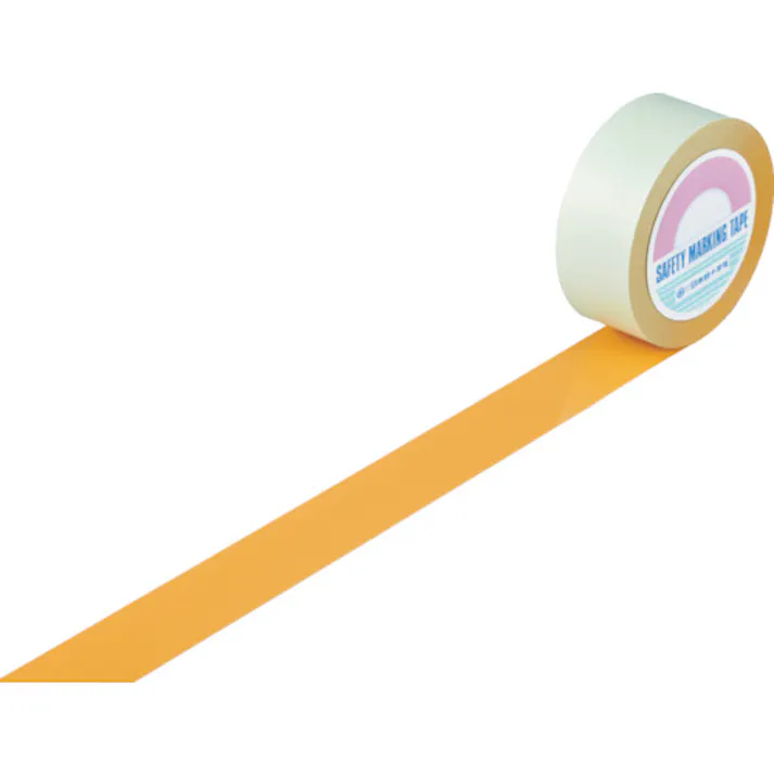 【CAINZ-DASH】日本緑十字社 ガードテープ(ラインテープ) オレンジ GT-501YR 50mm幅×100m 屋内用 148055【別送品】