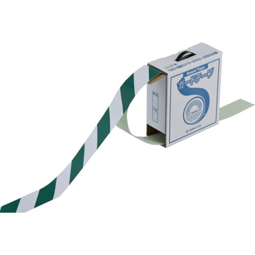 緑十字 ガードテープ(ラインテープ) 白 緑(トラ柄) GT-751WG 75mm幅×100m 148104 - 2