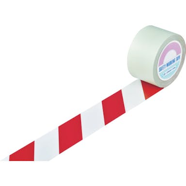 【CAINZ-DASH】日本緑十字社 ガードテープ（ラインテープ）　白／赤（トラ柄）　ＧＴ－７５２ＷＲ　７５ｍｍ幅×２０ｍ 148123【別送品】