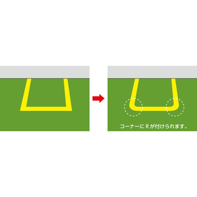 【CAINZ-DASH】日本緑十字社 コーナー用ガードテープ（５０ｍｍ幅用）　黄　ＧＴＬ－５０Ｙ　１０枚組　屋内用 150023【別送品】