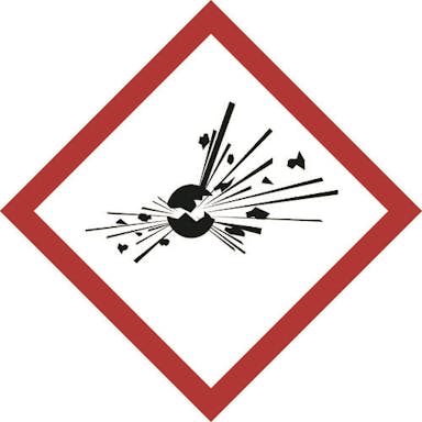 【CAINZ-DASH】日本緑十字社 ＧＨＳステッカー標識　爆弾の爆発　ＧＨＳ－３（小）　４０×４０ｍｍ　５枚組　ＰＥＴ 037303【別送品】