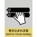【CAINZ-DASH】日本緑十字社 ステッカー標識　巻き込まれ注意　ＪＨ－２５Ｓ　１６０×１２０ｍｍ　５枚組　ＰＥＴ 029125【別送品】