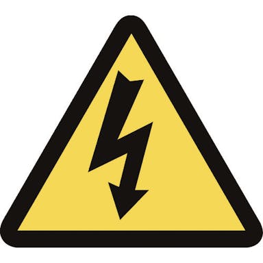【CAINZ-DASH】日本緑十字社 ＰＬ警告ステッカー　電気危険（高電圧危険）　ＰＬ－５（大）　１００ｍｍ三角　１０枚組 201005【別送品】