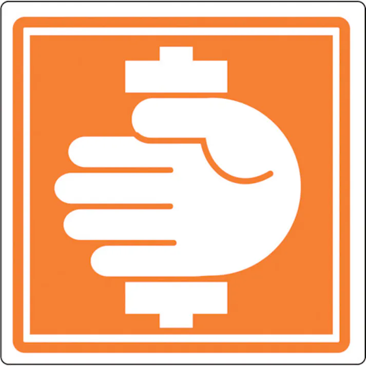 【CAINZ-DASH】日本緑十字社 PL警告ステッカー 挟まれに注意 PL-15(小) 25×25mm 10枚組 203015【別送品】