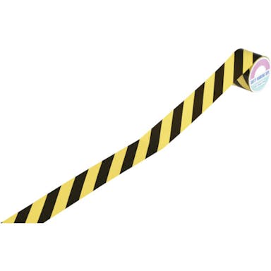 【CAINZ-DASH】日本緑十字社 トラ柄テープ　黄／黒　ＴＲ２－Ｆ　４５ｍｍ幅×１０ｍ　ビニール製　屋内用 256206【別送品】