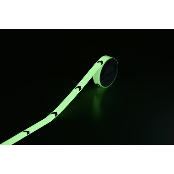 【CAINZ-DASH】日本緑十字社 高輝度蓄光ラインテープ（矢印付）　ＦＬＡＹ－２５１０　２５ｍｍ幅×１０ｍ　屋内用　ＰＥＴ 361006【別送品】