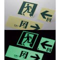 【CAINZ-DASH】日本緑十字社 高輝度蓄光避難誘導ステッカー標識　非常口　ＡＳＮ８６０　１５０×１５０ｍｍ　Ａ級認定品 377860【別送品】