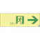 【CAINZ-DASH】日本緑十字社 高輝度蓄光避難誘導ステッカー標識 非常口→ ASN901 100×300 A級認定品 377901【別送品】