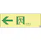 【CAINZ-DASH】日本緑十字社 高輝度蓄光避難誘導ステッカー標識 非常口← ASN902 100×300 A級認定品 377902【別送品】