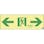 【CAINZ-DASH】日本緑十字社 高輝度蓄光避難誘導ステッカー標識　非常口⇔　ＡＳＮ９０３　１００×３００　Ａ級認定品 377903【別送品】