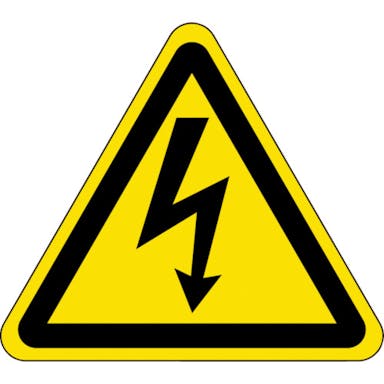 【CAINZ-DASH】日本緑十字社 ＪＩＳ規格ステッカー標識　高電圧警告マーク　ＪＡ－２００Ｌ　１００ｍｍ三角　１０枚組 391200【別送品】