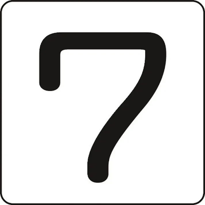 【CAINZ-DASH】日本緑十字社 数字ステッカー 7 HS-7(5P)大 80×80mm 5枚組 アルミ 171507【別送品】