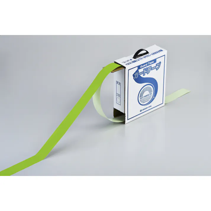 【CAINZ-DASH】日本緑十字社 ガードテープ(ラインテープ) 若草色 GT-501YG 50mm幅×100m 屋内用 148066【別送品】