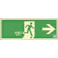 【CAINZ-DASH】日本緑十字社 中輝度蓄光避難誘導ステッカー標識 非常口→ TSN801 120×360 消防認定品 068001【別送品】