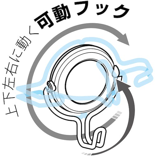 CAINZ-DASH】日本緑十字社 強力マグネットフック（可動式フックタイプ