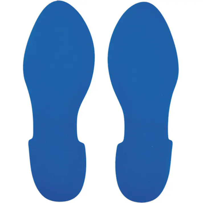 【CAINZ-DASH】日本緑十字社 路面表示ステッカー 足型/青 QCFT-BL 280×100mm 左右各1枚/計2枚組 403004【別送品】