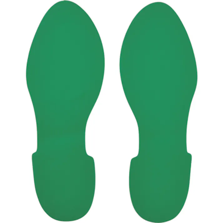 【CAINZ-DASH】日本緑十字社 路面表示ステッカー 足型/緑 QCFT-G 280×100mm 左右各1枚/計2枚組 403001【別送品】