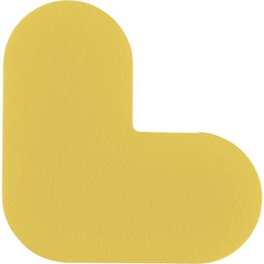 【CAINZ-DASH】路面表示ステッカー　Ｌ型　黄　ＱＣＬ－Ｙ　１００×１００ｍｍ　１０枚組　ＰＶＣ【別送品】