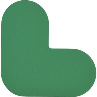 【CAINZ-DASH】路面表示ステッカー　Ｌ型　緑　ＱＣＬ－Ｇ　１００×１００ｍｍ　１０枚組　ＰＶＣ【別送品】