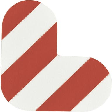 【CAINZ-DASH】路面表示ステッカー　Ｌ型　白／赤　ＱＣＬ－ＷＲ　１００×１００ｍｍ　１０枚組　ＰＶＣ【別送品】