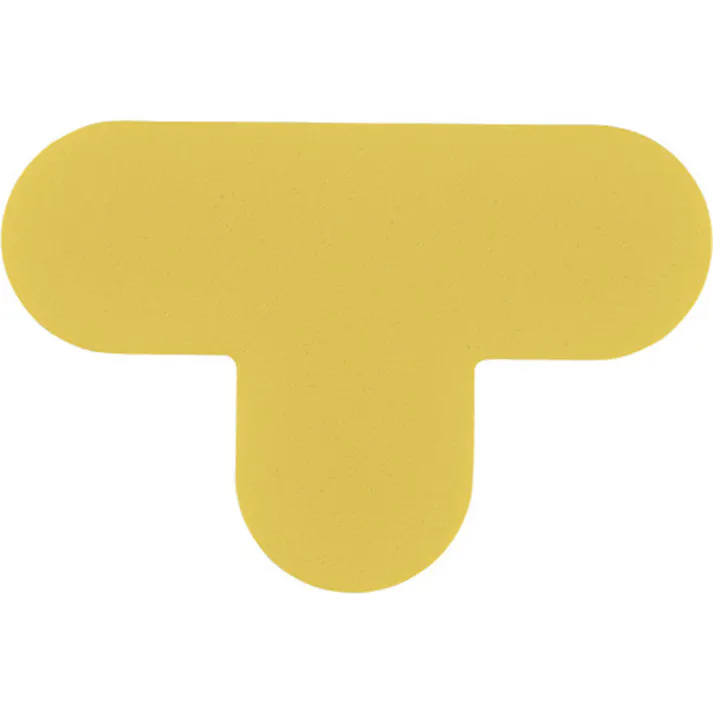 【CAINZ-DASH】日本緑十字社 路面表示ステッカー T型 黄 QCT-Y 100×150mm 10枚組 PVC 403022【別送品】