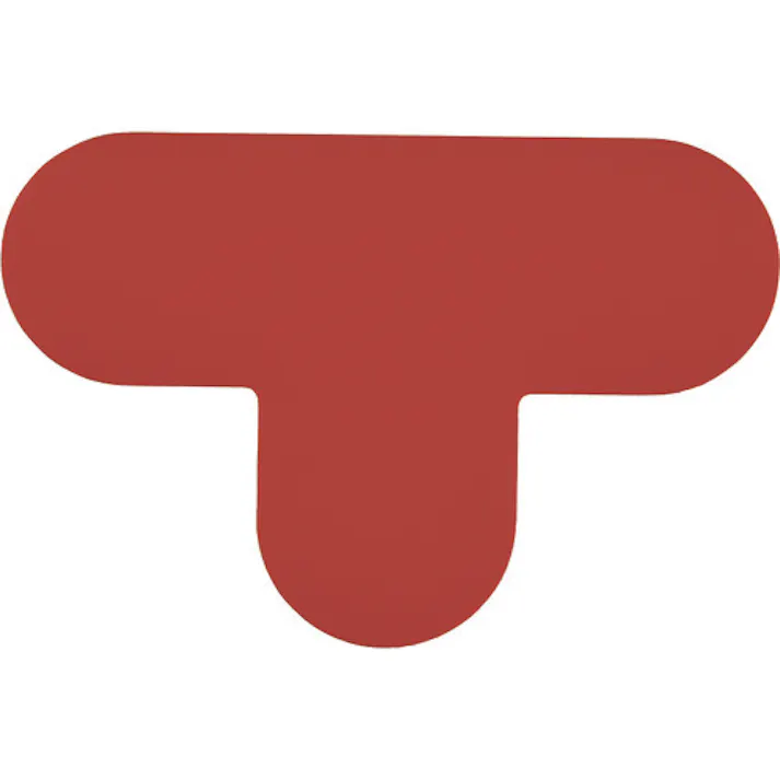 【CAINZ-DASH】日本緑十字社 路面表示ステッカー T型 赤 QCT-R 100×150mm 10枚組 PVC 403023【別送品】