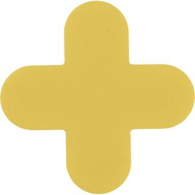 【CAINZ-DASH】路面表示ステッカー　十字型　黄　ＱＣＣ－Ｙ　１５０×１５０ｍｍ　１０枚組　ＰＶＣ【別送品】