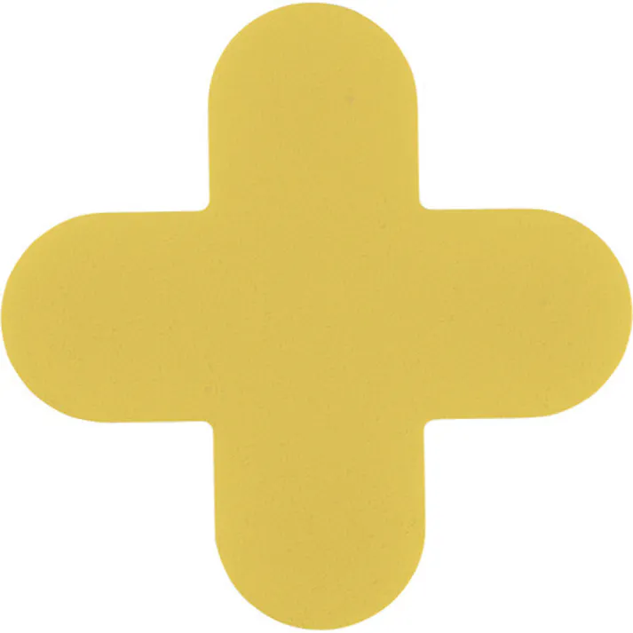 【CAINZ-DASH】日本緑十字社 路面表示ステッカー 十字型 黄 QCC-Y 150×150mm 10枚組 PVC 403032【別送品】