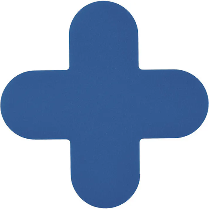 【CAINZ-DASH】日本緑十字社 路面表示ステッカー 十字型 青 QCC-BL 150×150mm 10枚組 PVC 403034【別送品】