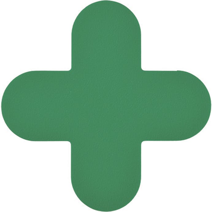 【CAINZ-DASH】日本緑十字社 路面表示ステッカー　十字型　緑　ＱＣＣ－Ｇ　１５０×１５０ｍｍ　１０枚組　ＰＶＣ 403031【別送品】