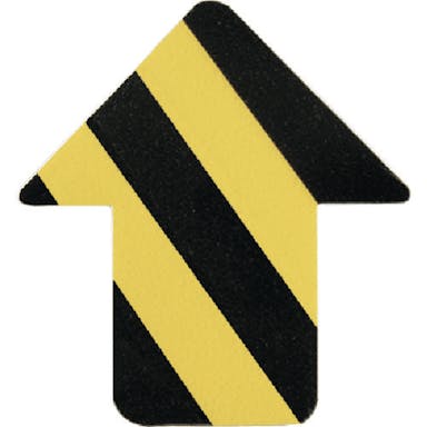 【CAINZ-DASH】日本緑十字社 路面表示ステッカー　矢印型　黄／黒　ＱＣＡ－ＴＲ　７６×７０ｍｍ　１０枚組　ＰＶＣ 403045【別送品】